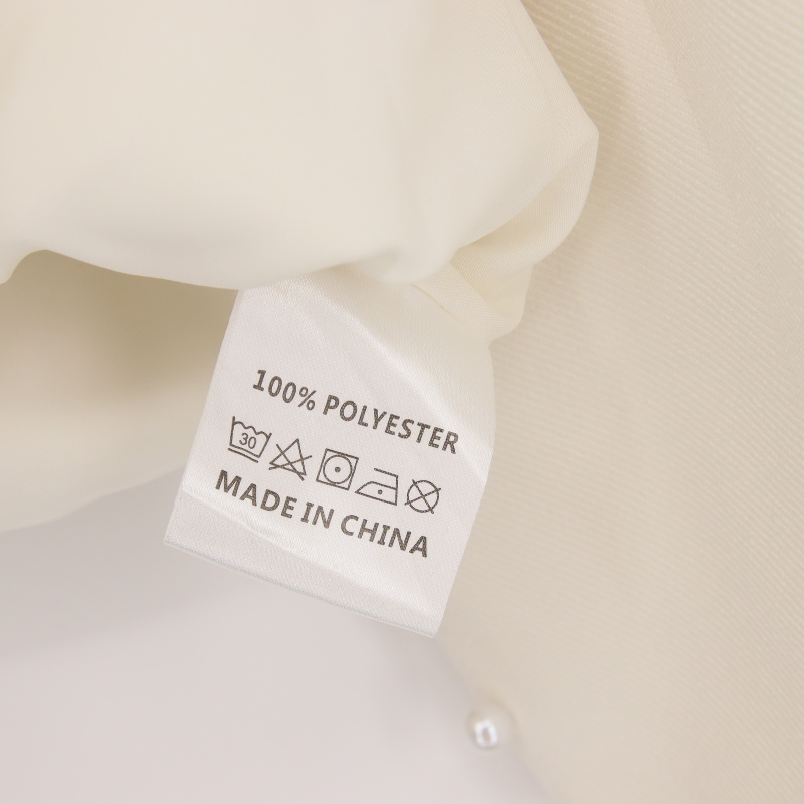Sierra Darien Faux Pearl Embellished Cropped White Jacket Size M Lace Collar Nwt — image 6 of 8